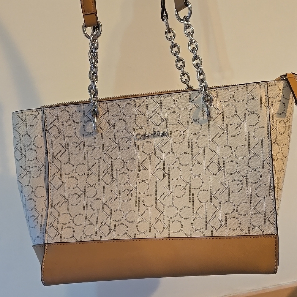 Calvin Klein Tan and Cream Women's Bag